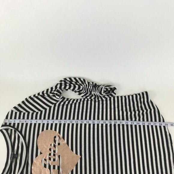 Lane Bryant Striped Love Tee Women's Plus 14/16 Stretch Ruched-Sleeve Scoop Neck - Picture 10 of 10